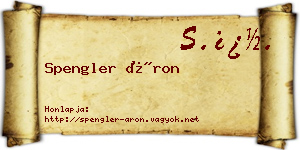 Spengler Áron névjegykártya